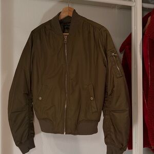 Women’s Topshop Olive Bomber Jacket